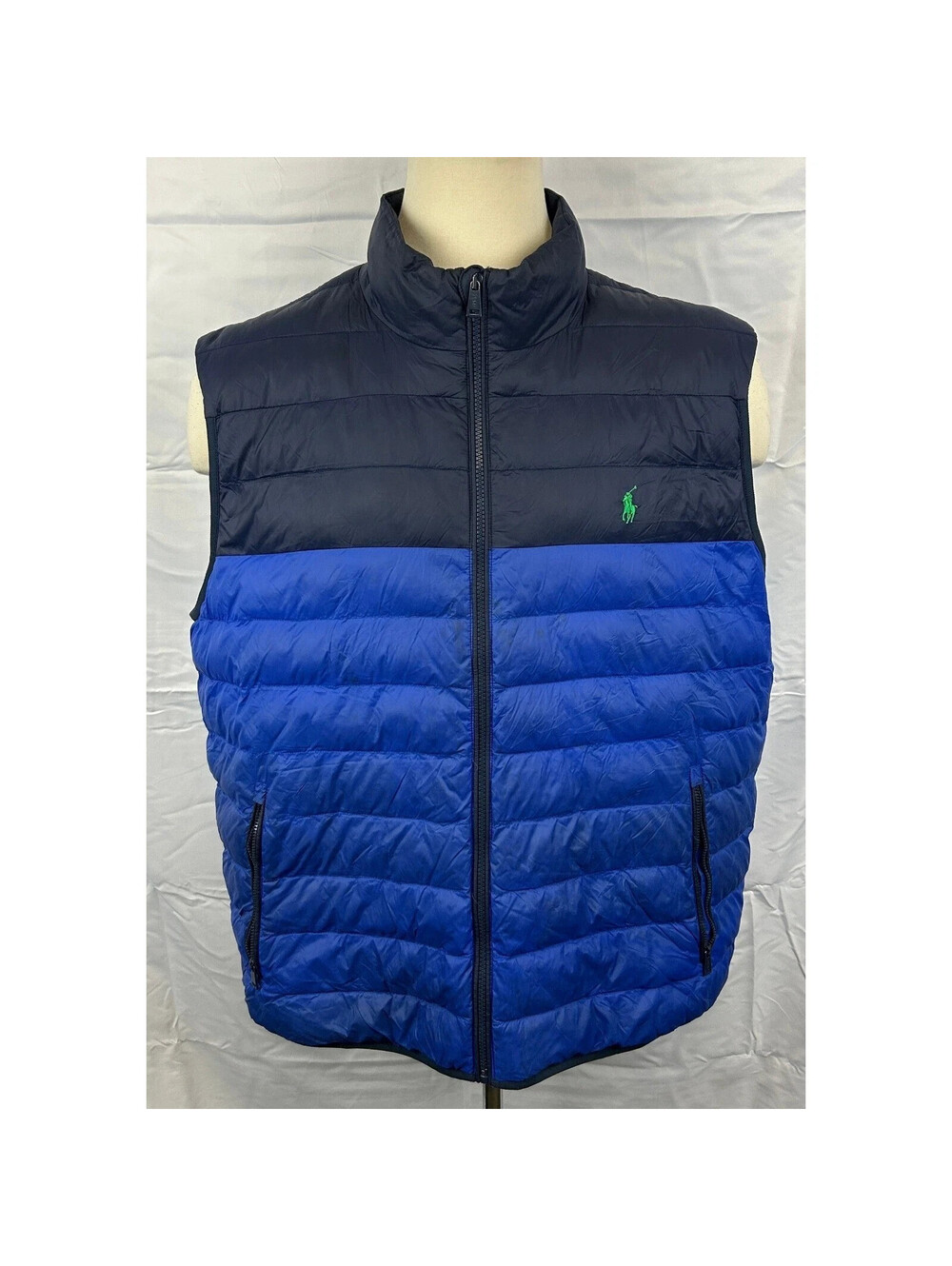 Polo Ralph Lauren Men's Puffer Vest Royal Blue Navy Full Zip Pony LOGO XL